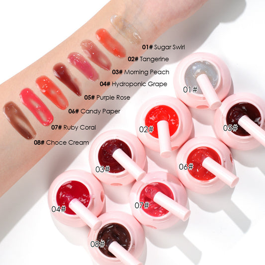 Women's Solid Mirror Shiny Jelly Lip Gloss